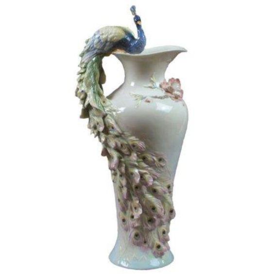 Porcelain Peacock Vase