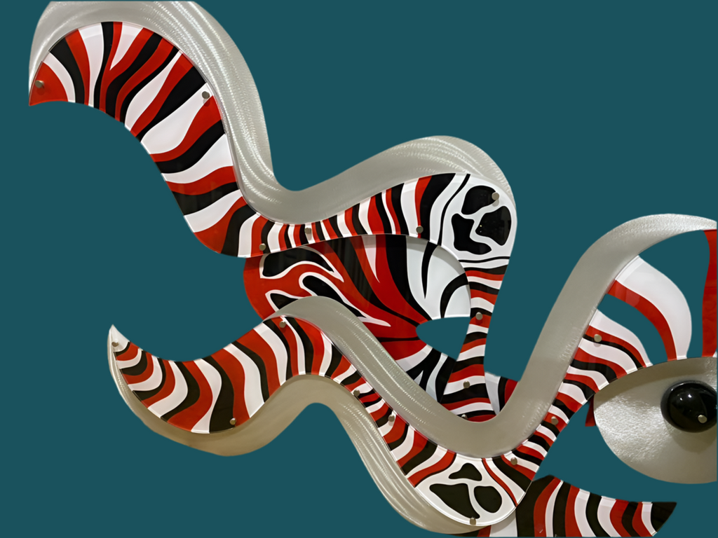 SHLOMI HAZIZA RED AND BLACK ZIBRA WALL ART