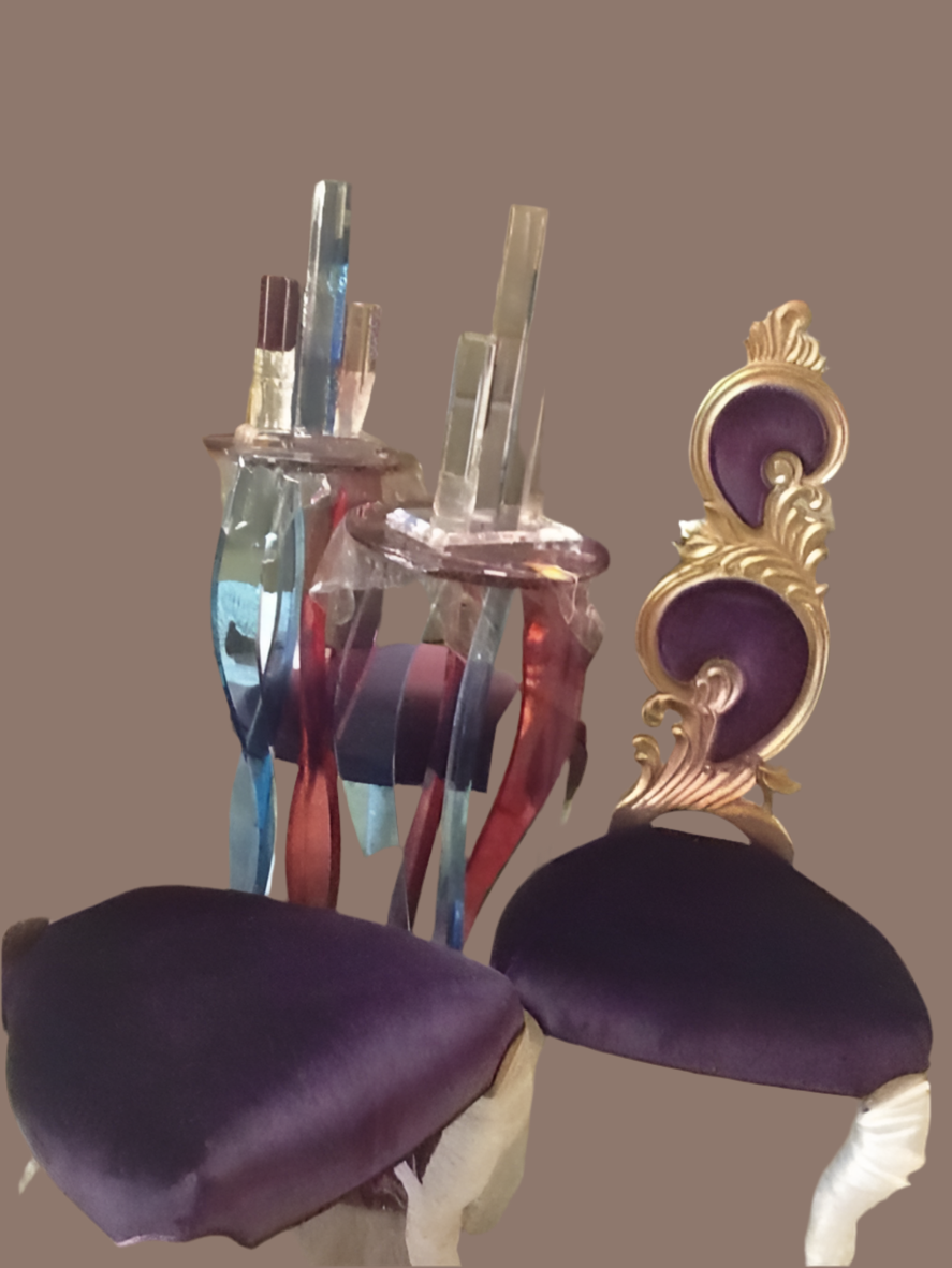 Gold leaf chair high back