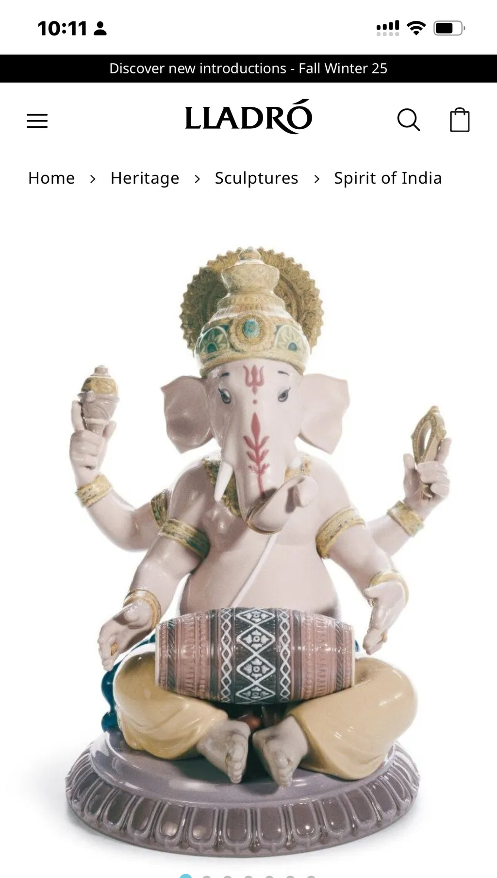 Mridangam Ganesha Figurine