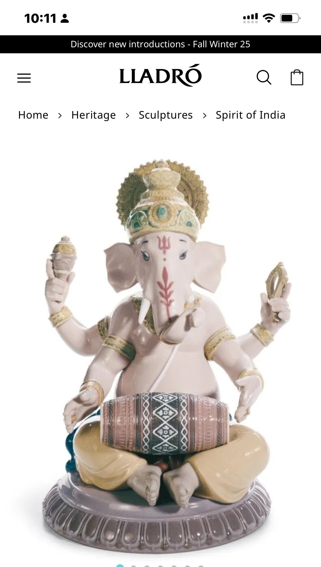 Mridangam Ganesha Figurine