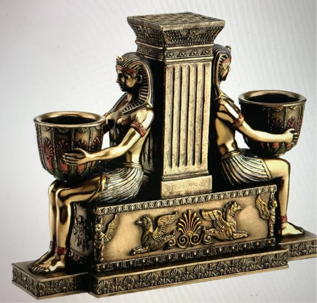 Isis and Osiris Egyptian Candle Holder