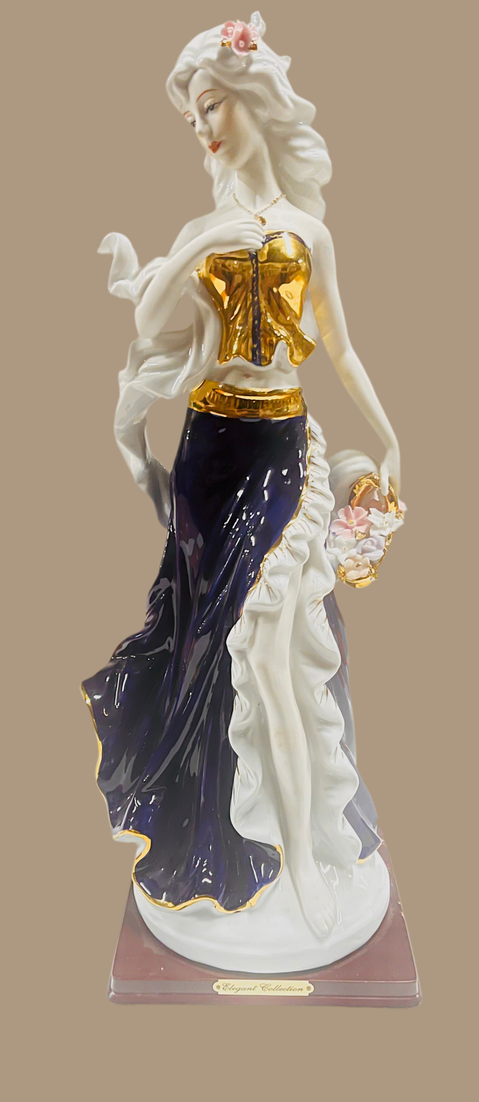 Fine Porcelain Flower Girl In Blue figure