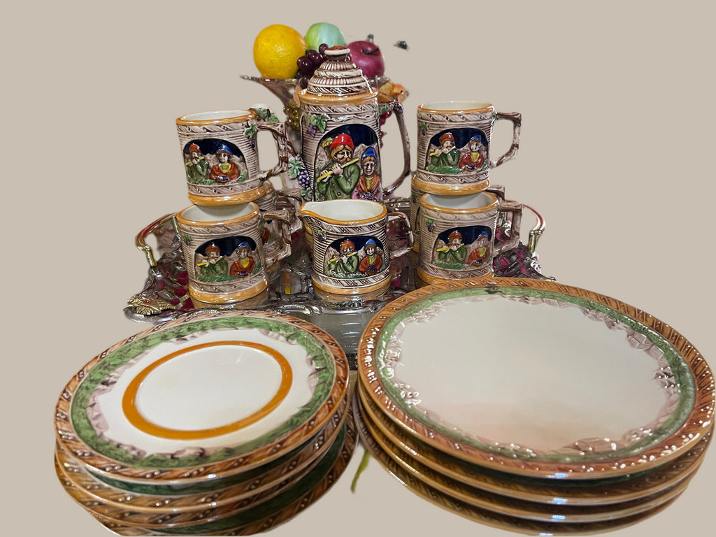 Valentino Tea Set 3-D 2 sided design, with cake and appetiser plates