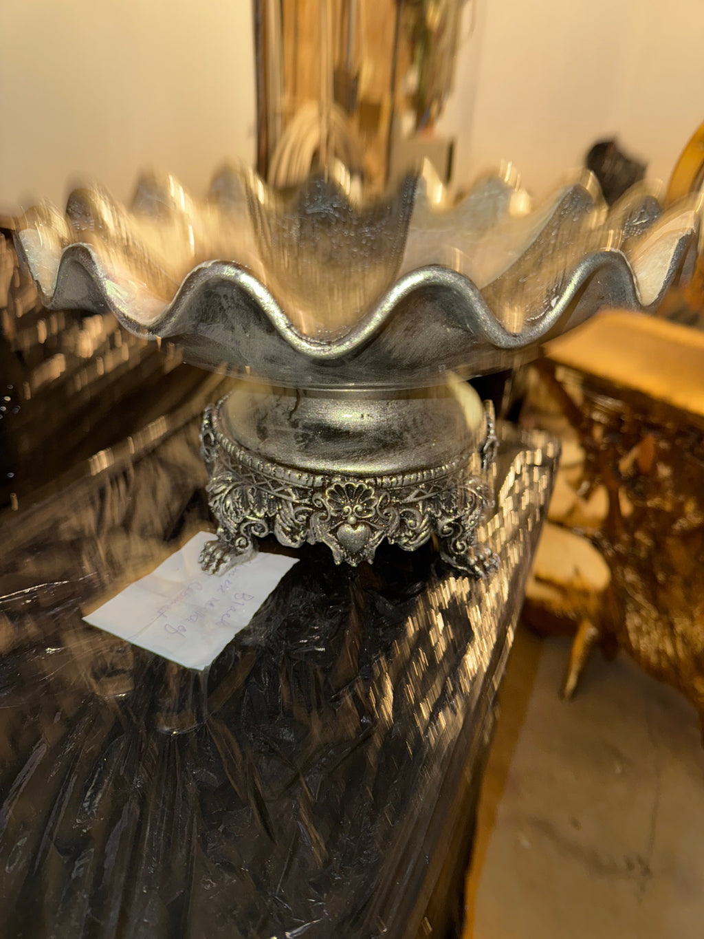 Silver gray bowl mother of pearl