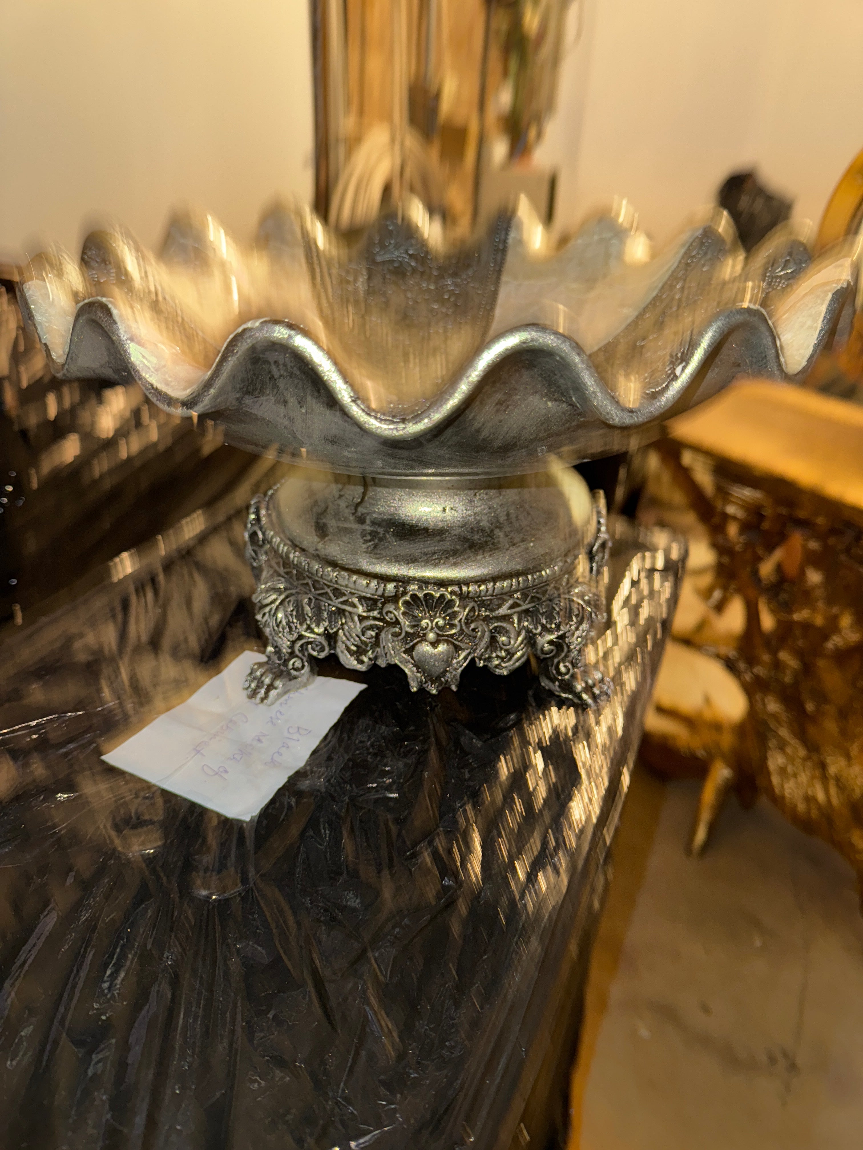 Silver gray bowl mother of pearl