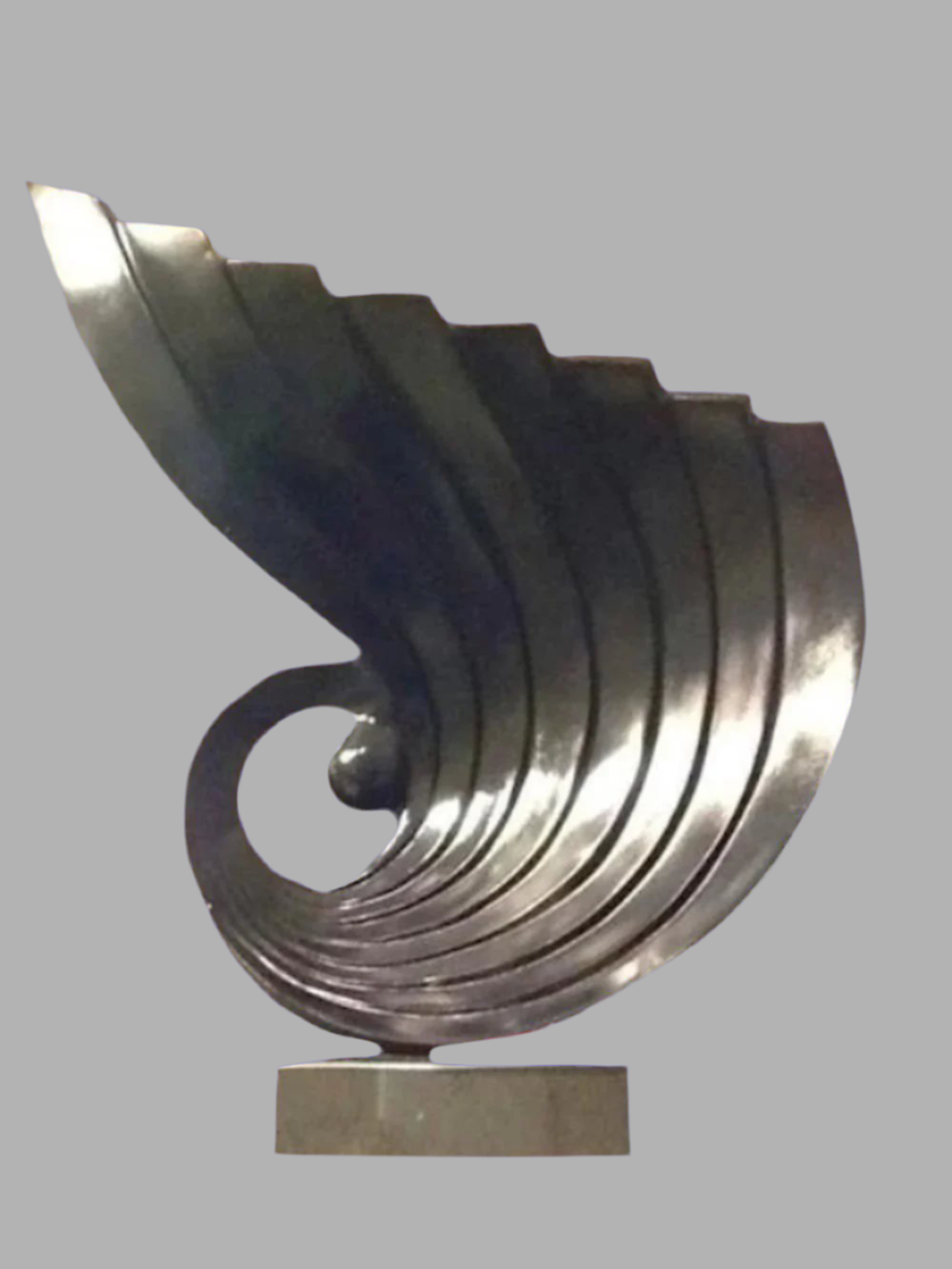 LARGE WINDS BLOWING TWISTER IN BLACK SCULPTURE