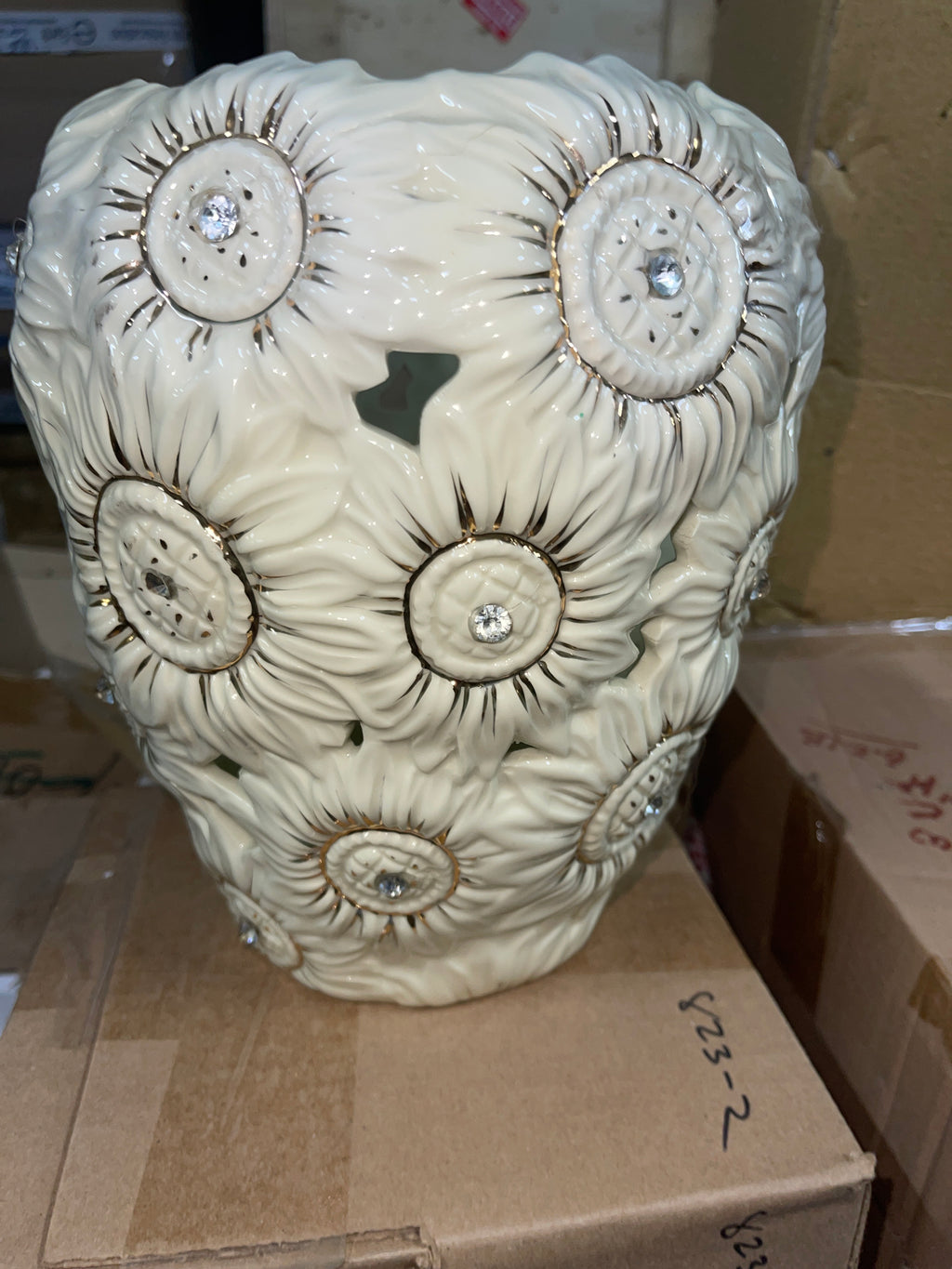 Sunflower ceramic Vase 12”