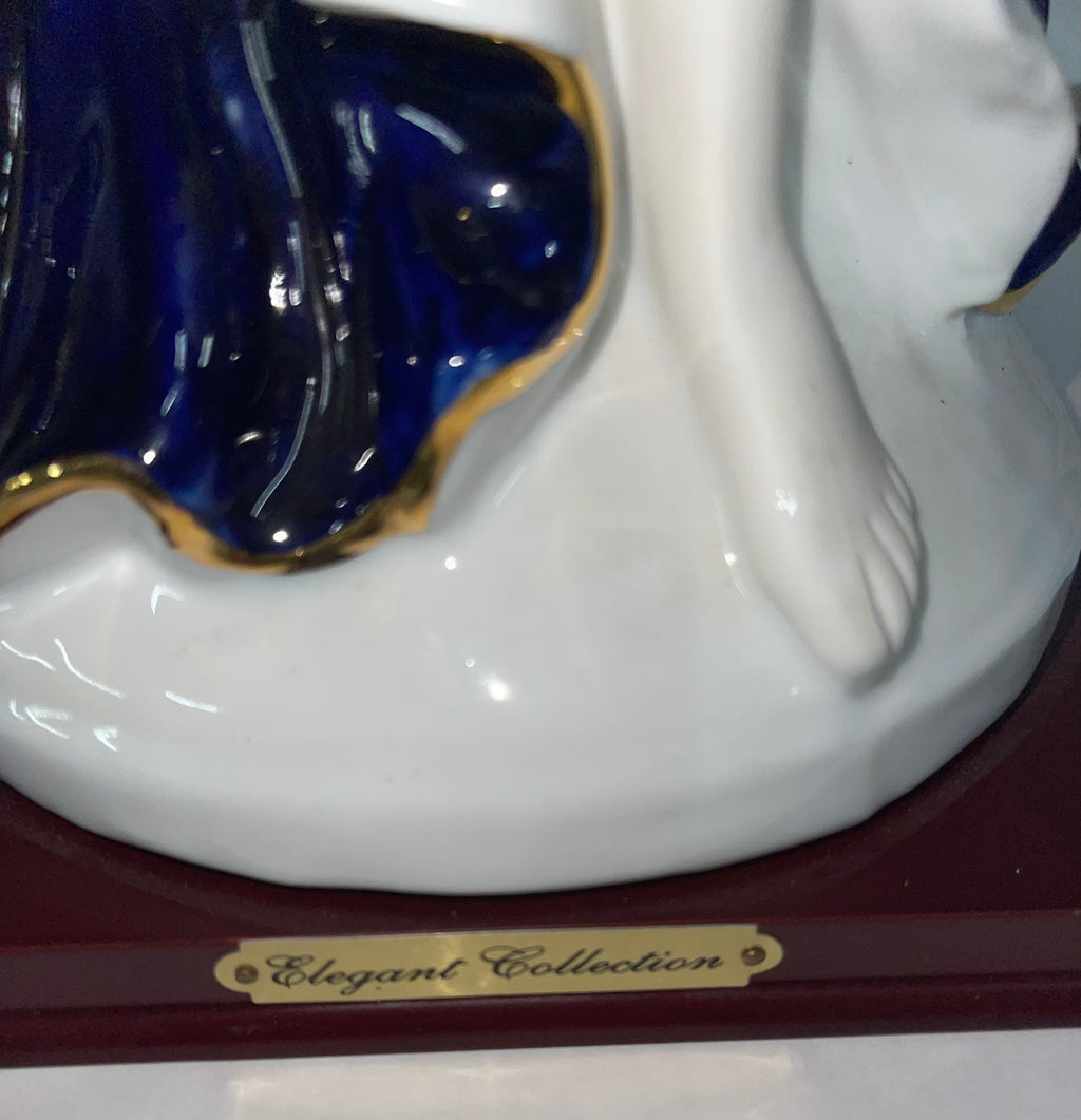 Fine Porcelain Flower Girl In Blue figure