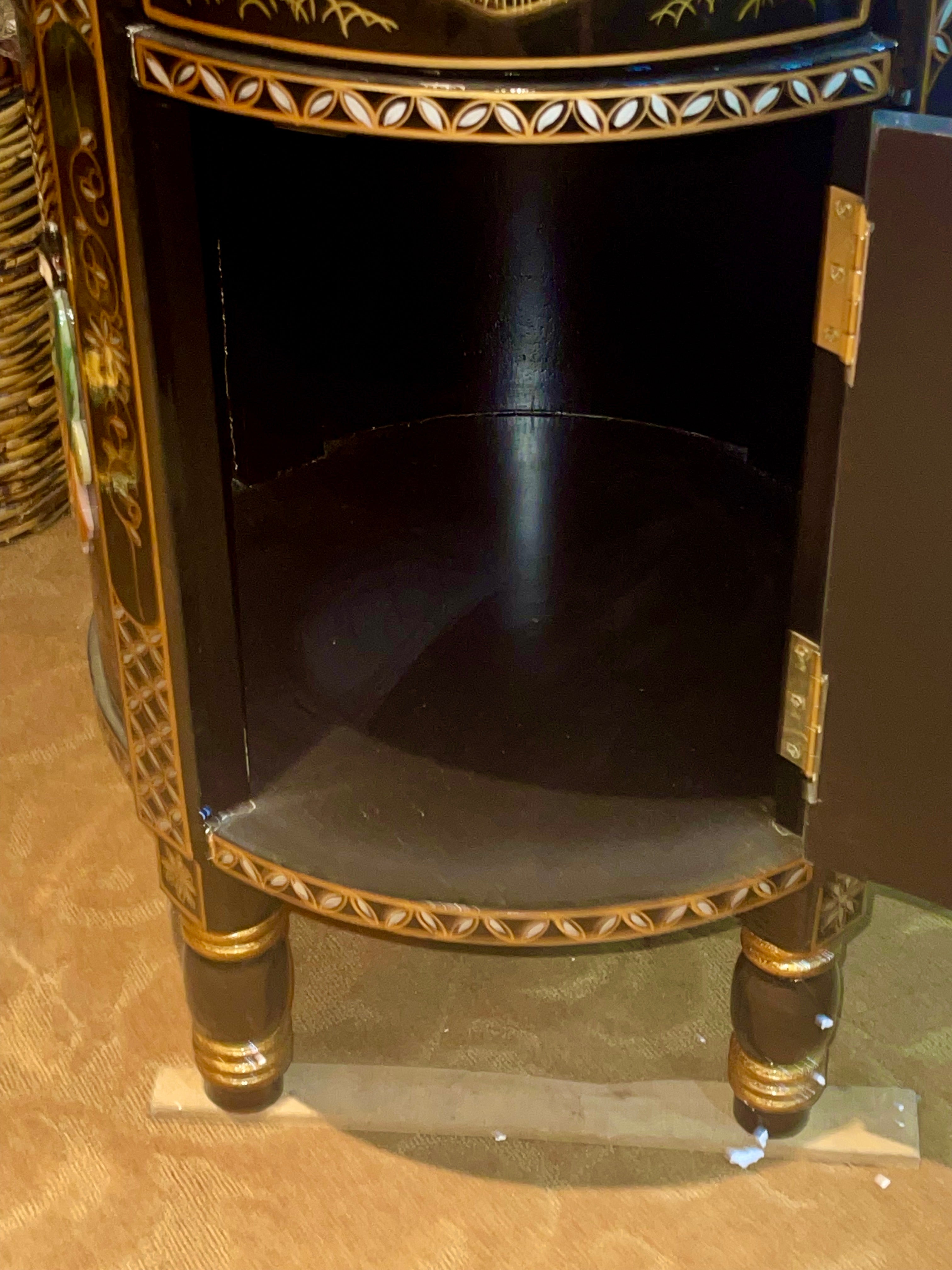 Oriental Round Table With Mother Of Pearls 3D Art Women figures