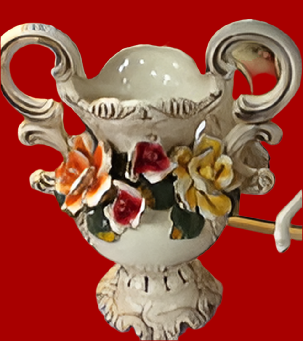 CERAMIC REPLICATE OF CAPODIMONTE VASE