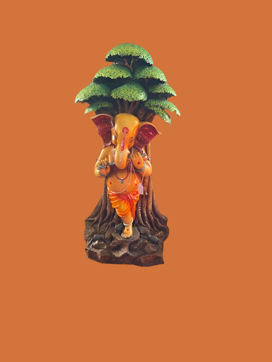 Lord Ganesha Standing Under The Tree Statue sculpture
