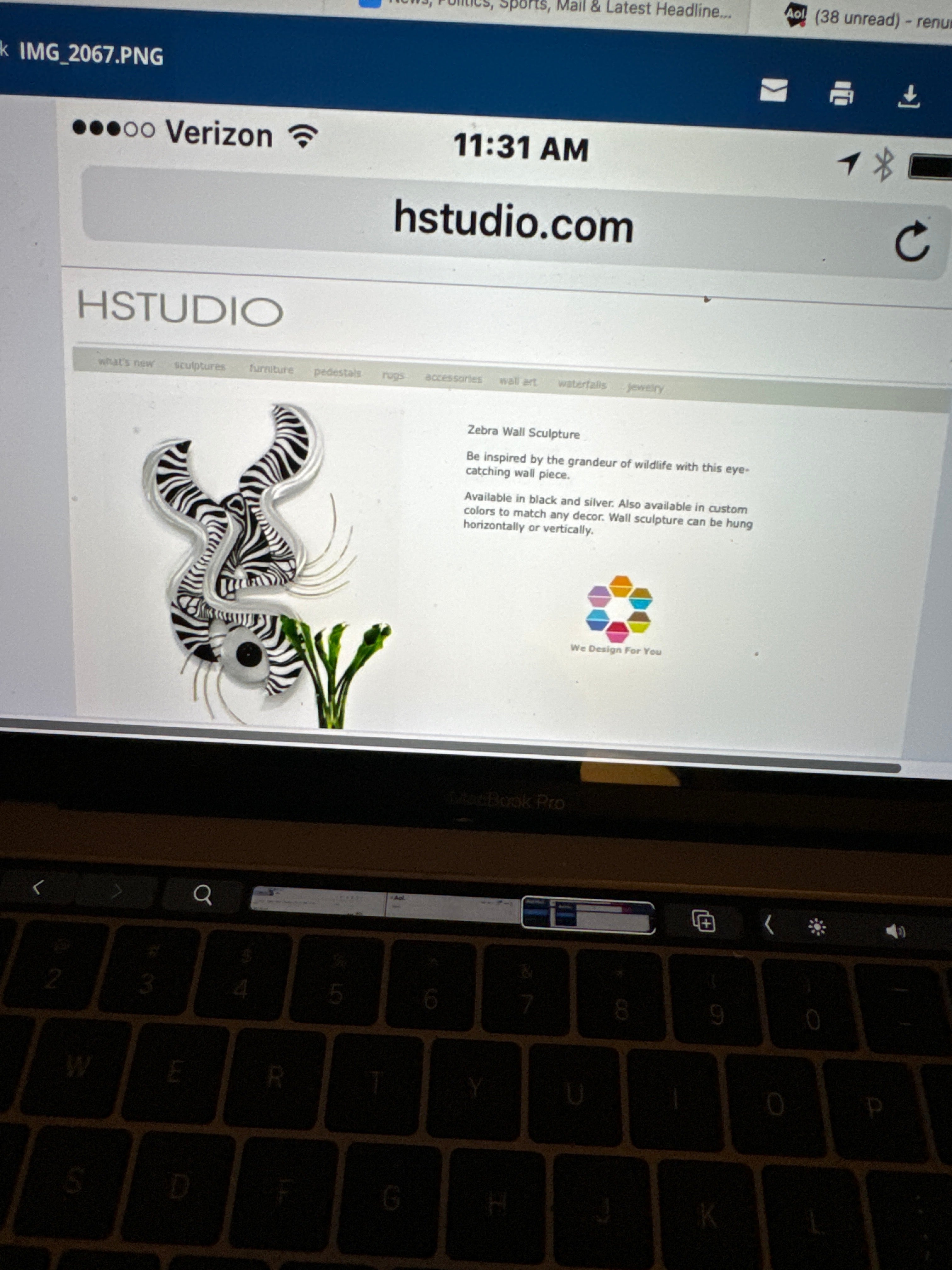 SHLOMI HAZIZA RED AND BLACK ZIBRA WALL ART