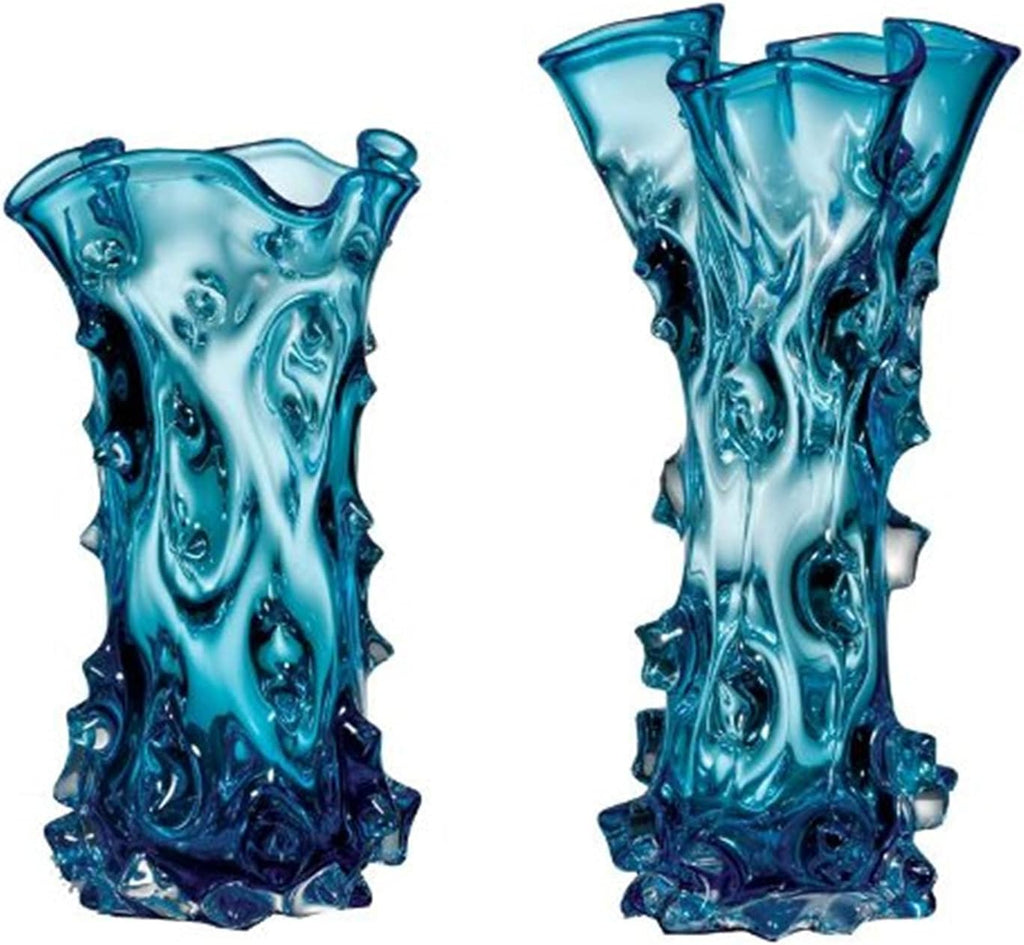 Aqua Blue Ocean water look Glass Vase Set (Set of 2)