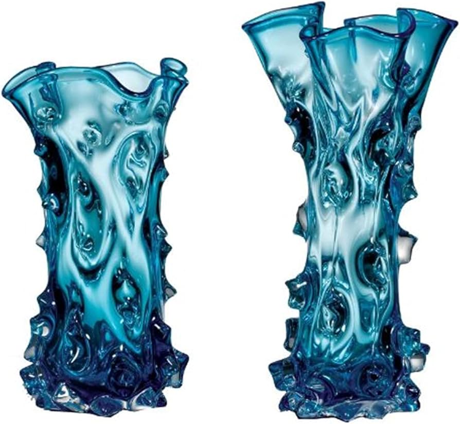 Aqua Blue Ocean water look Glass Vase Set (Set of 2)