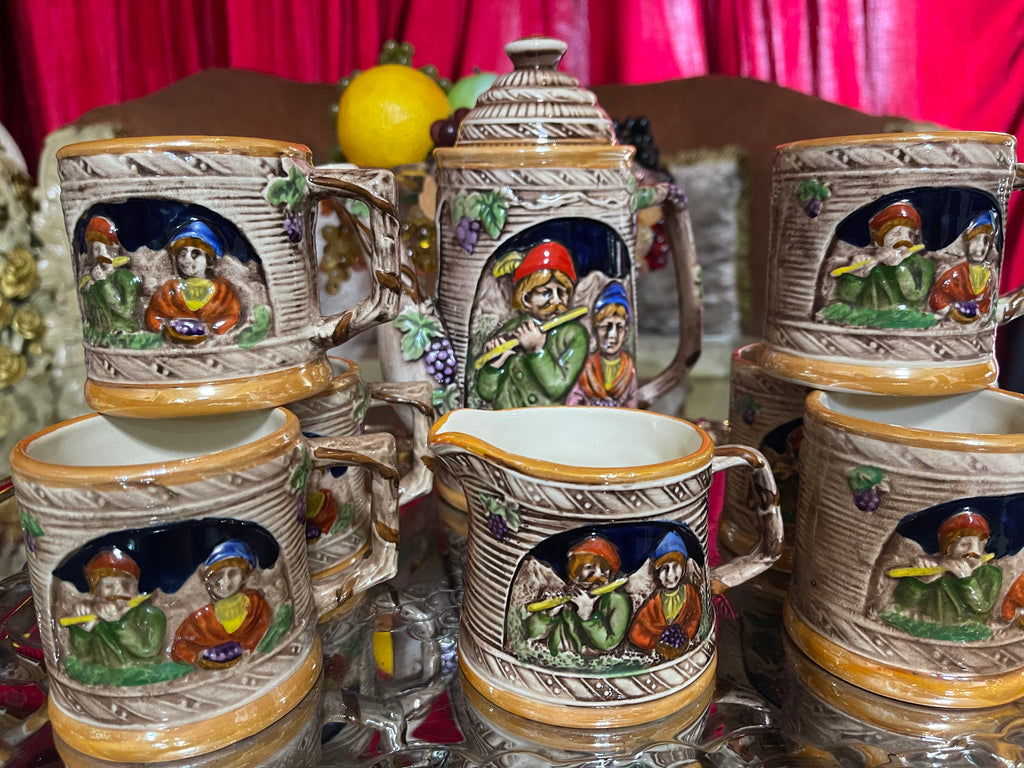 Valentino Tea Set 3-D 2 sided design, with cake and appetiser plates