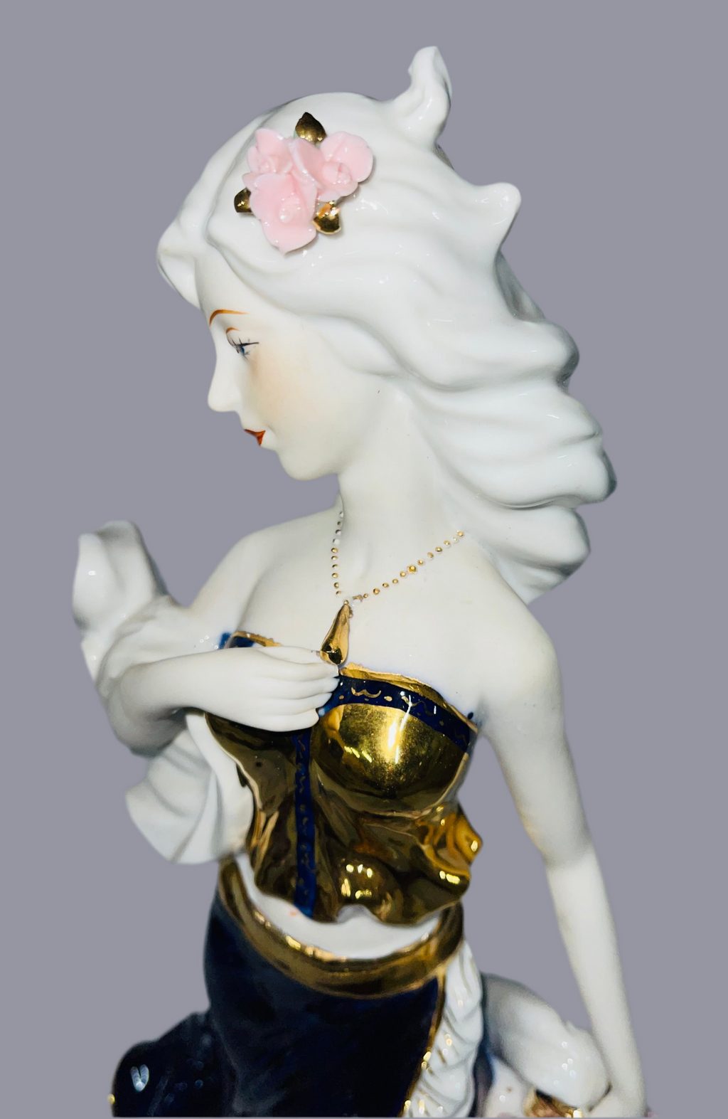 Fine Porcelain Flower Girl In Blue figure