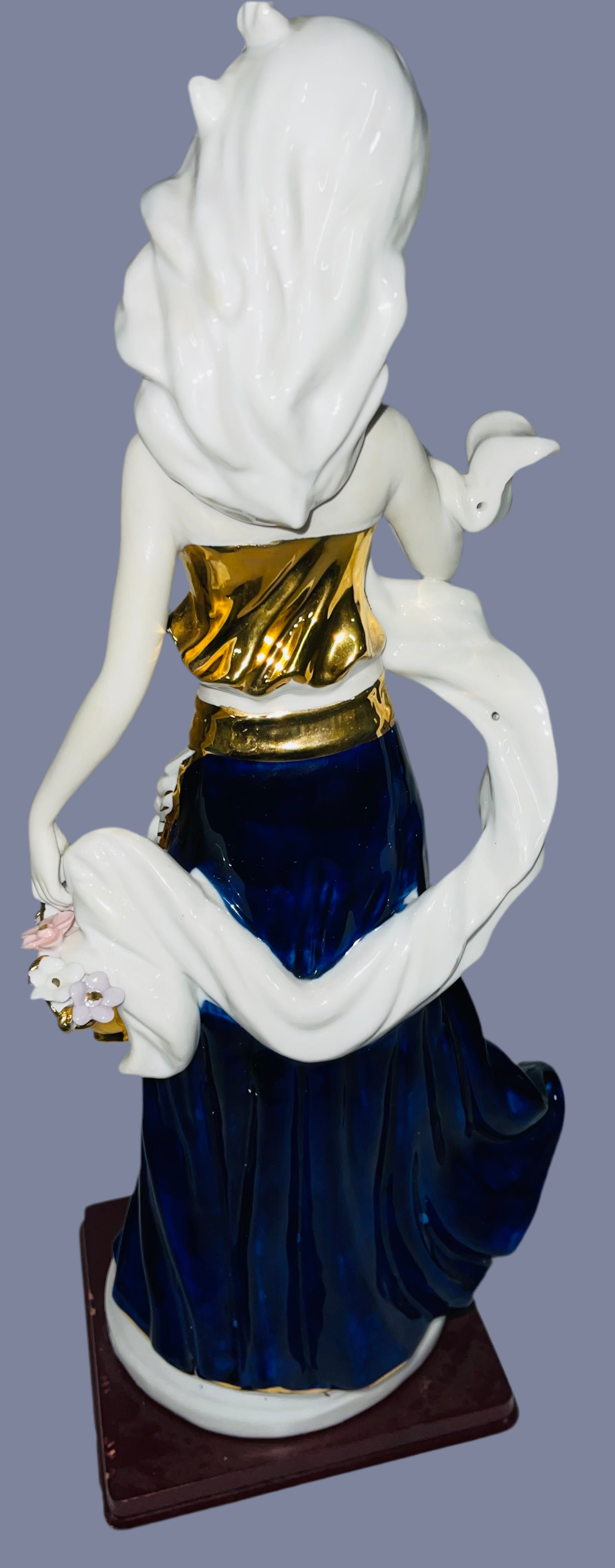 Fine Porcelain Flower Girl In Blue figure
