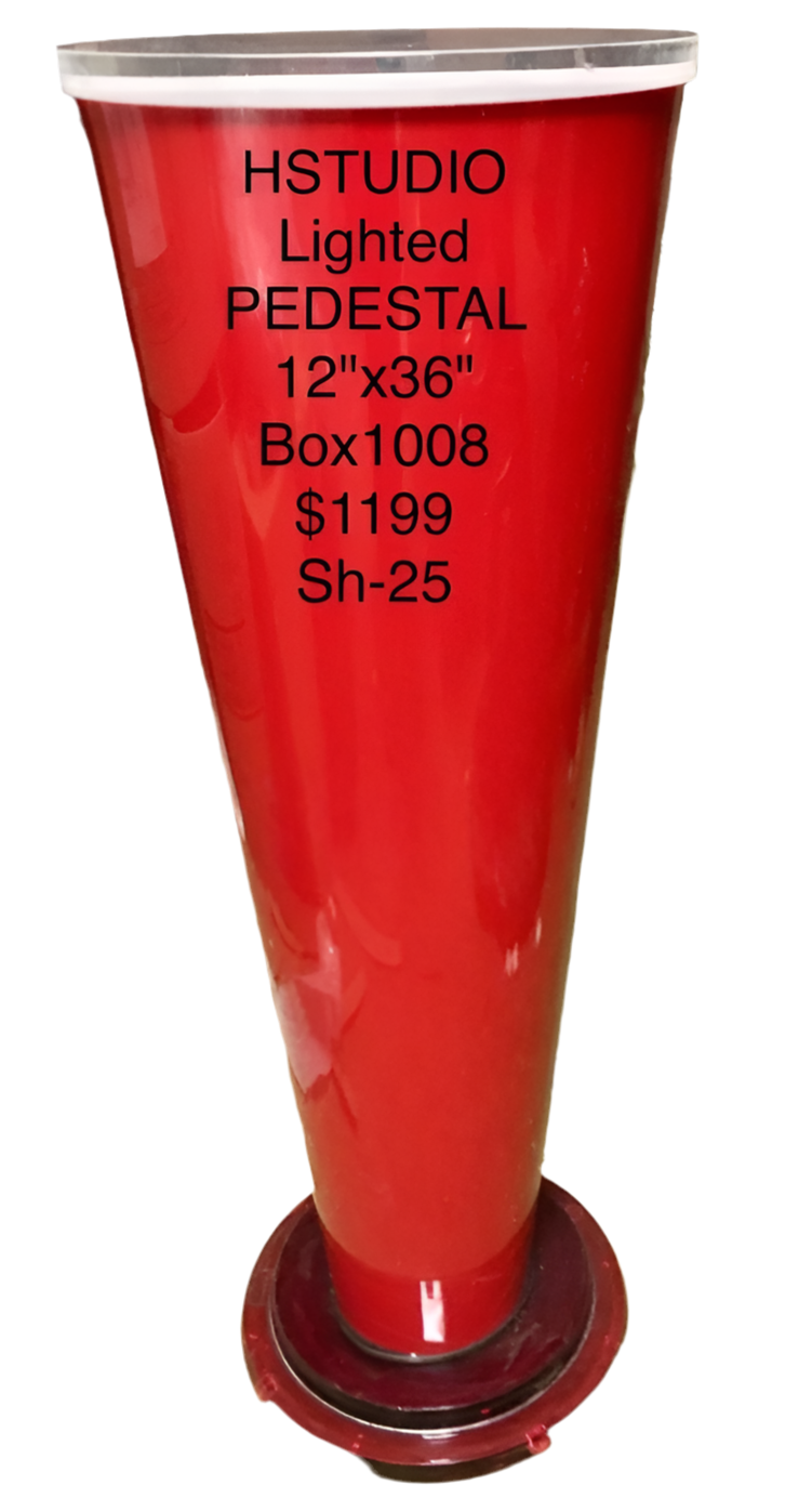 Haziza pedestal with the light in red