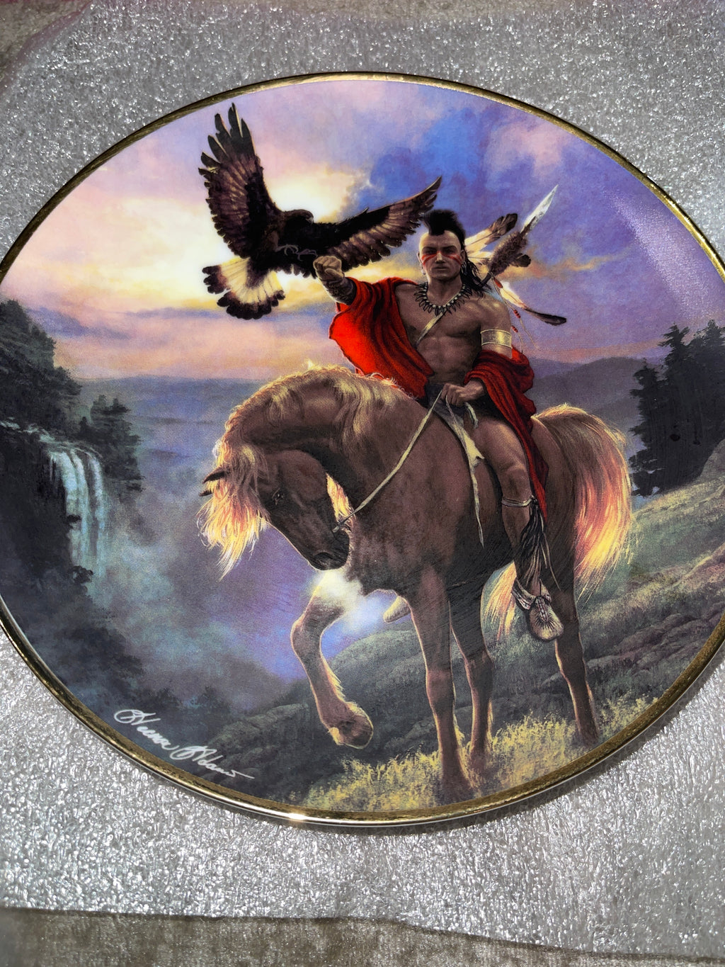 native American plate, 'spirit of the east wind' Franklin mint