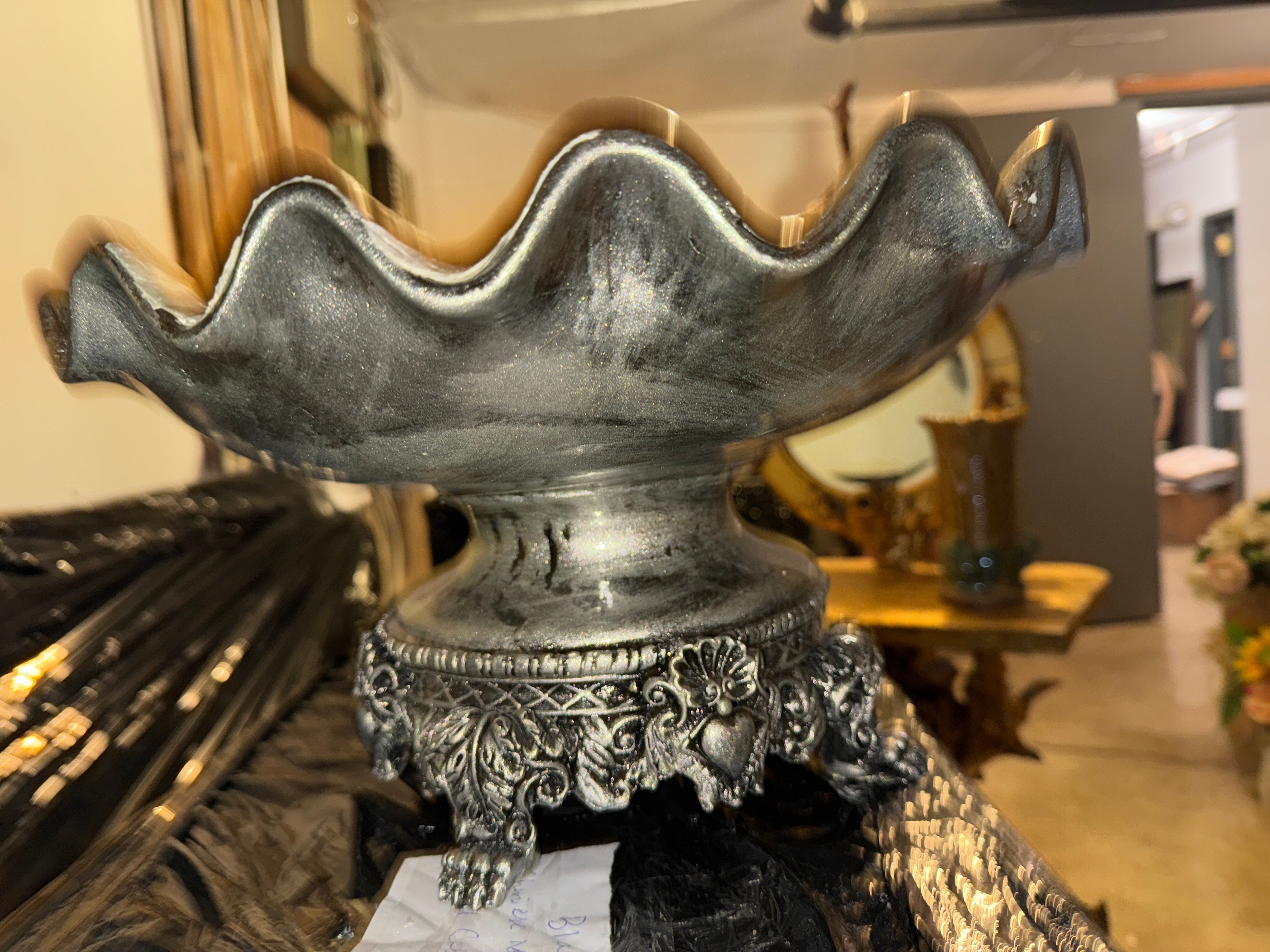 Silver gray bowl mother of pearl