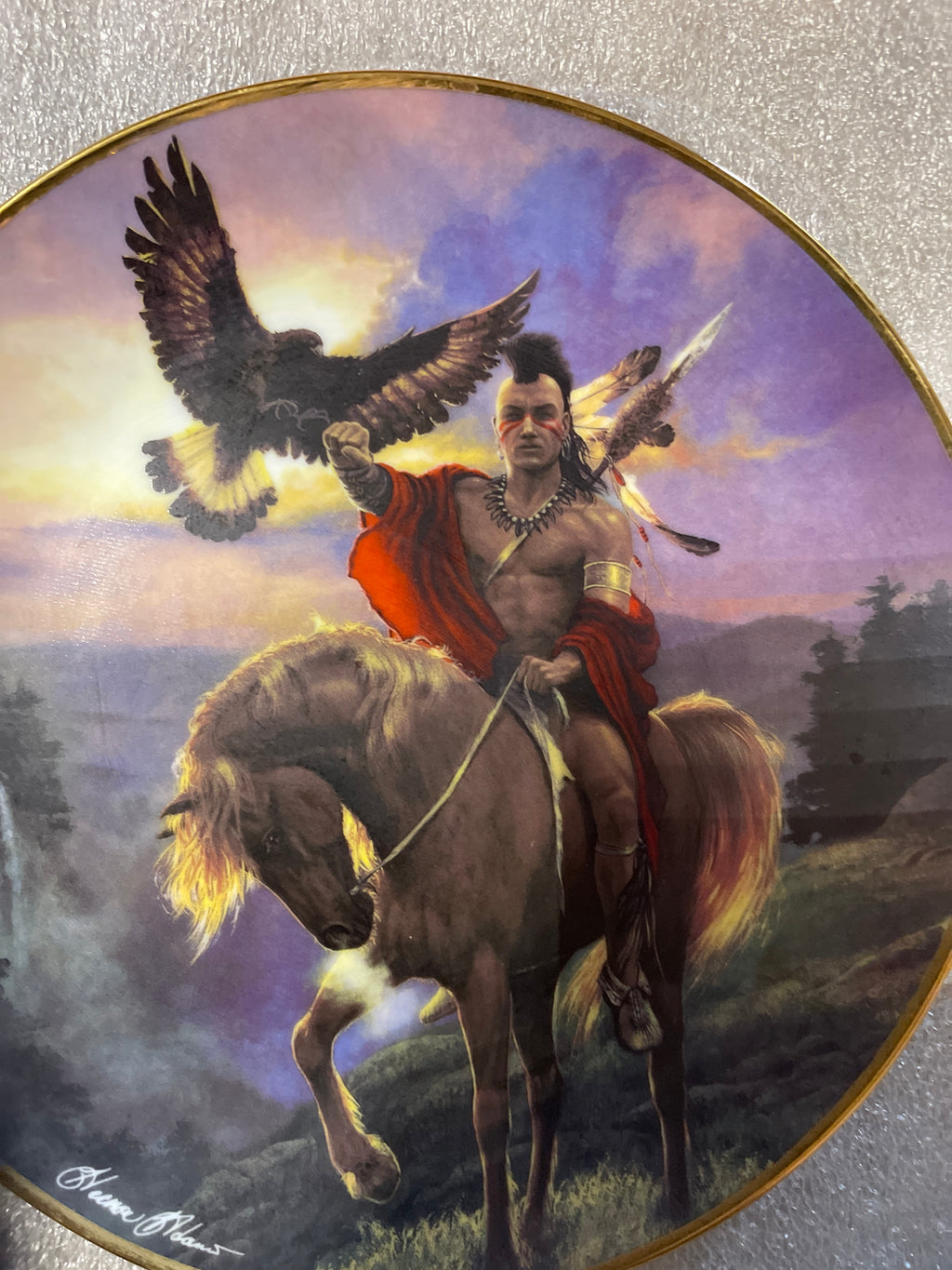 native American plate, 'spirit of the east wind' Franklin mint
