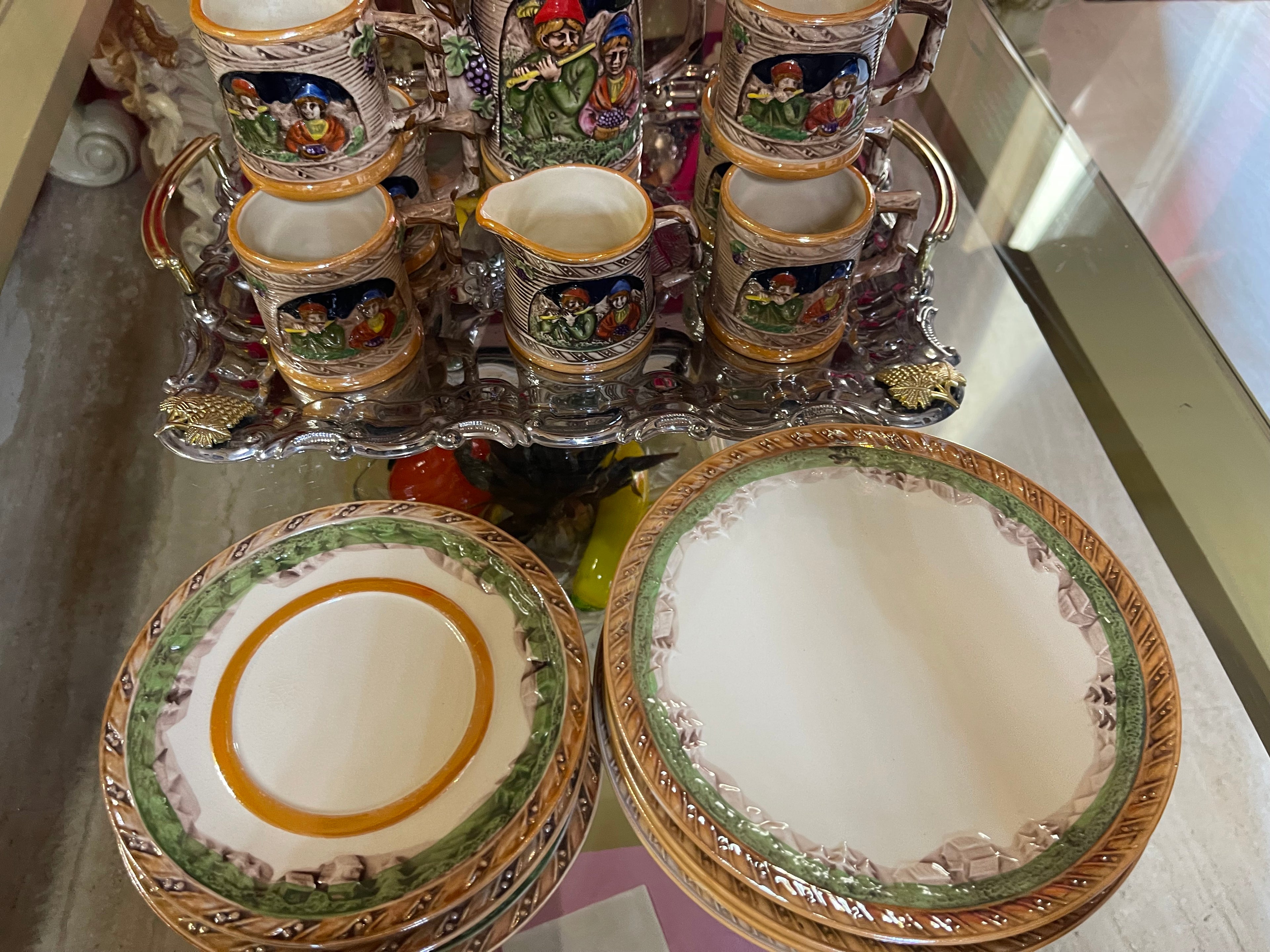 Valentino Tea Set 3-D 2 sided design, with cake and appetiser plates