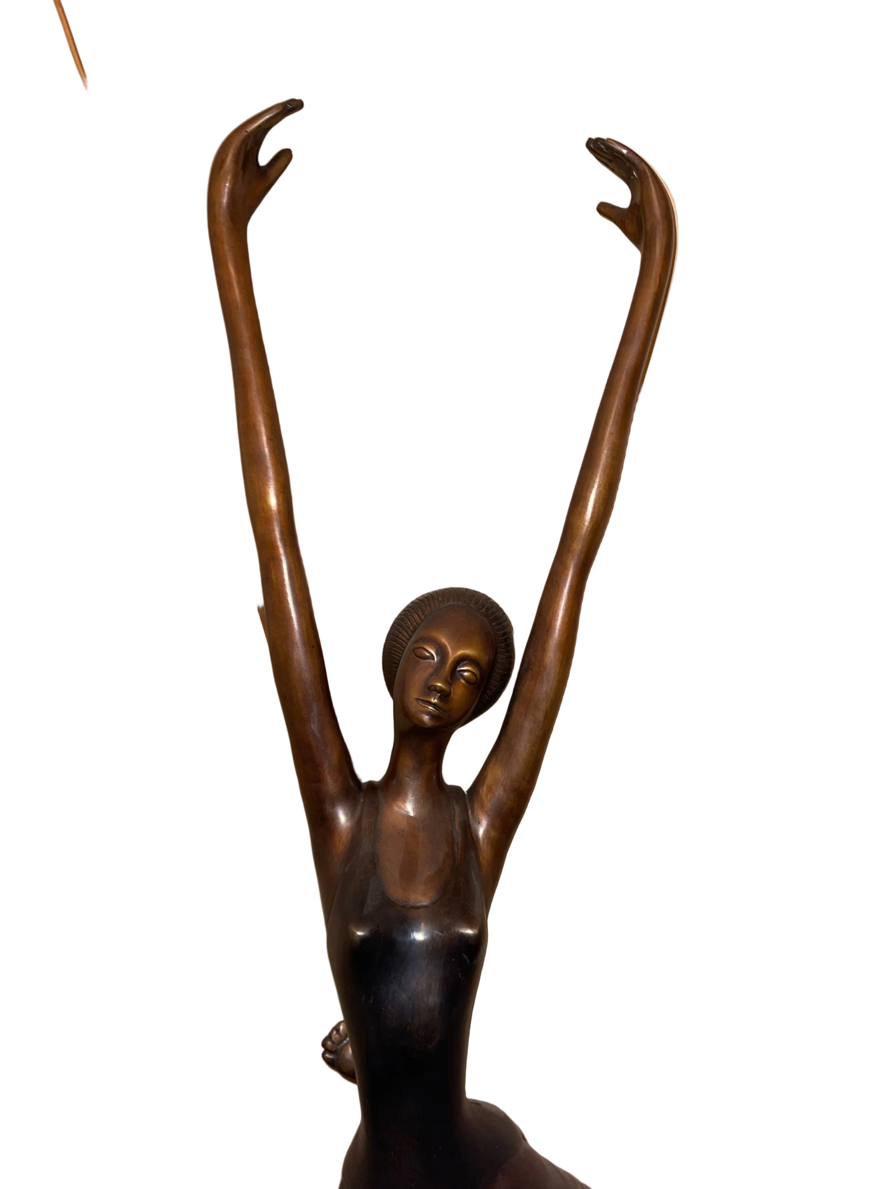 Real bronze metal ballet, dancing girl