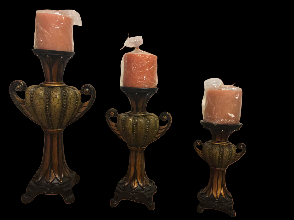 Mimic leather Candle Holder Set of 3