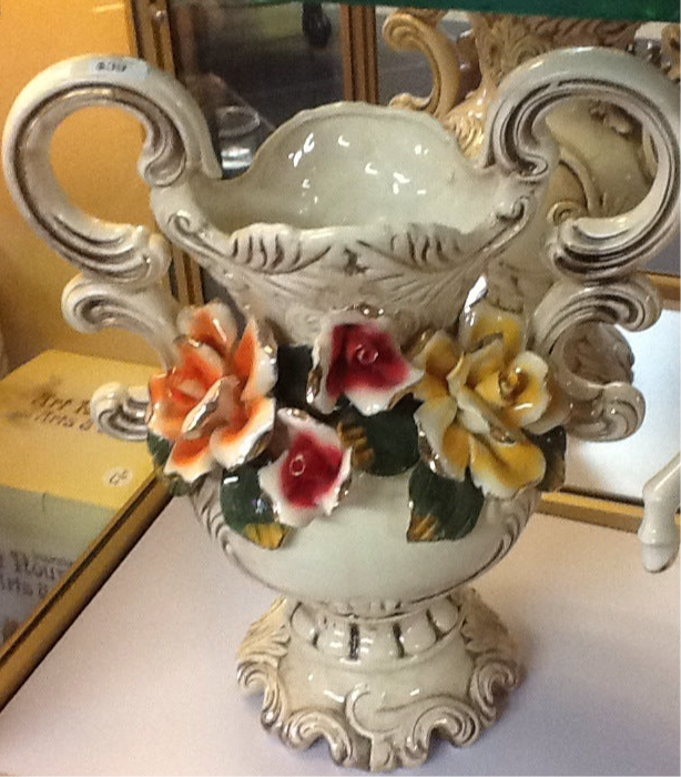 CERAMIC REPLICATE OF CAPODIMONTE VASE
