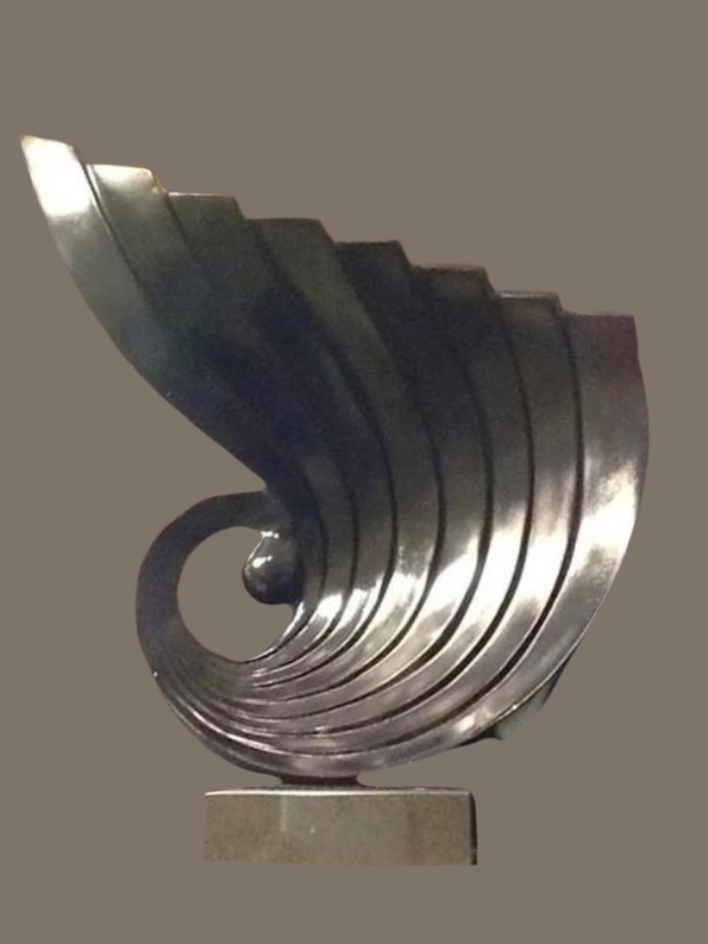 LARGE WINDS BLOWING TWISTER IN BLACK SCULPTURE