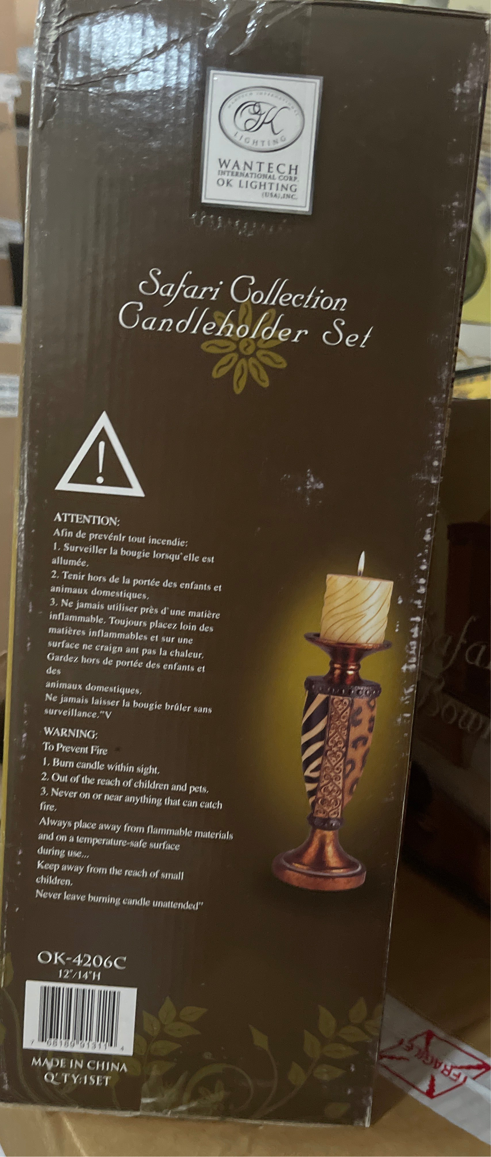 Safari collection candleholder set