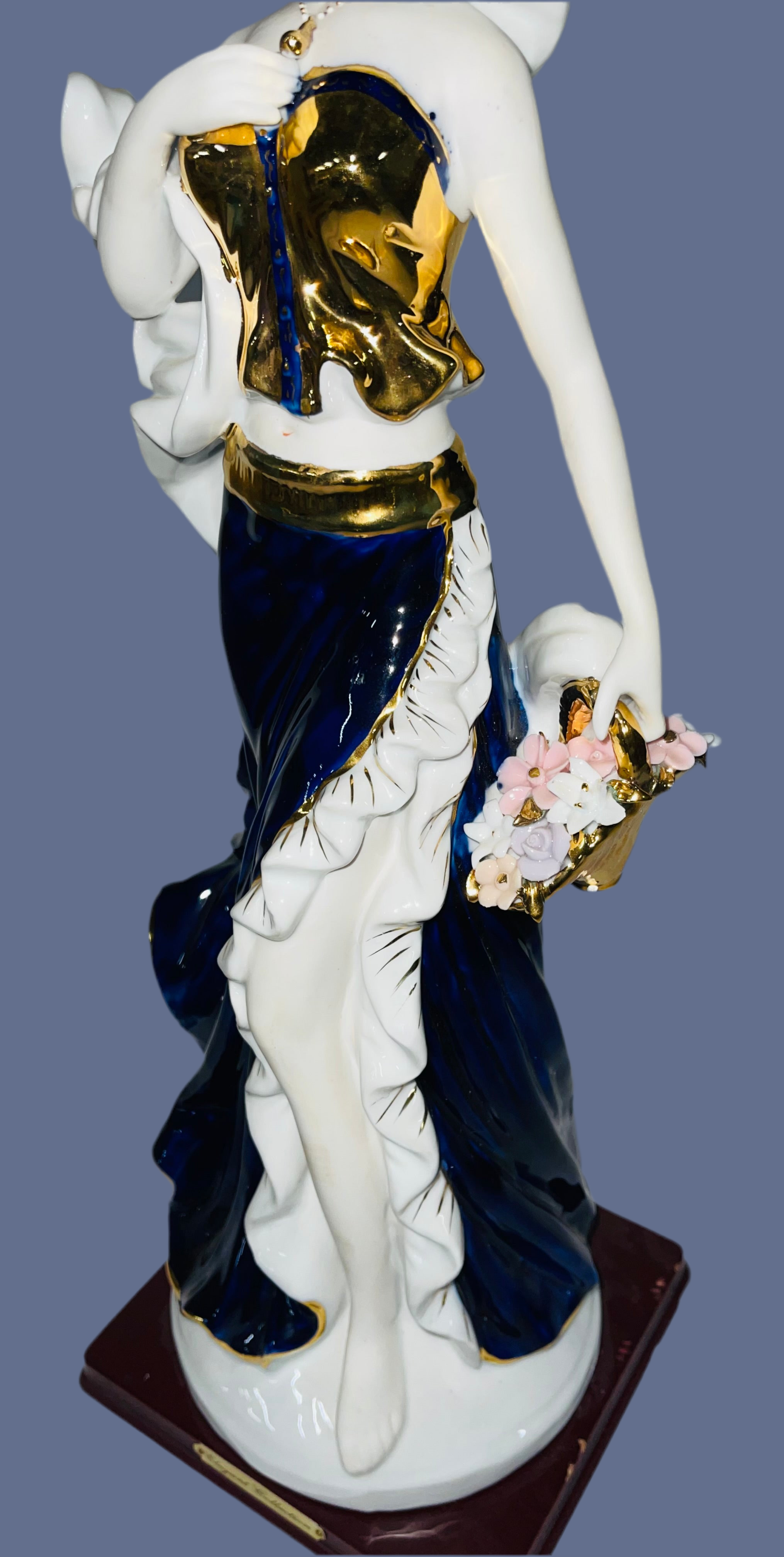 Fine Porcelain Flower Girl In Blue figure