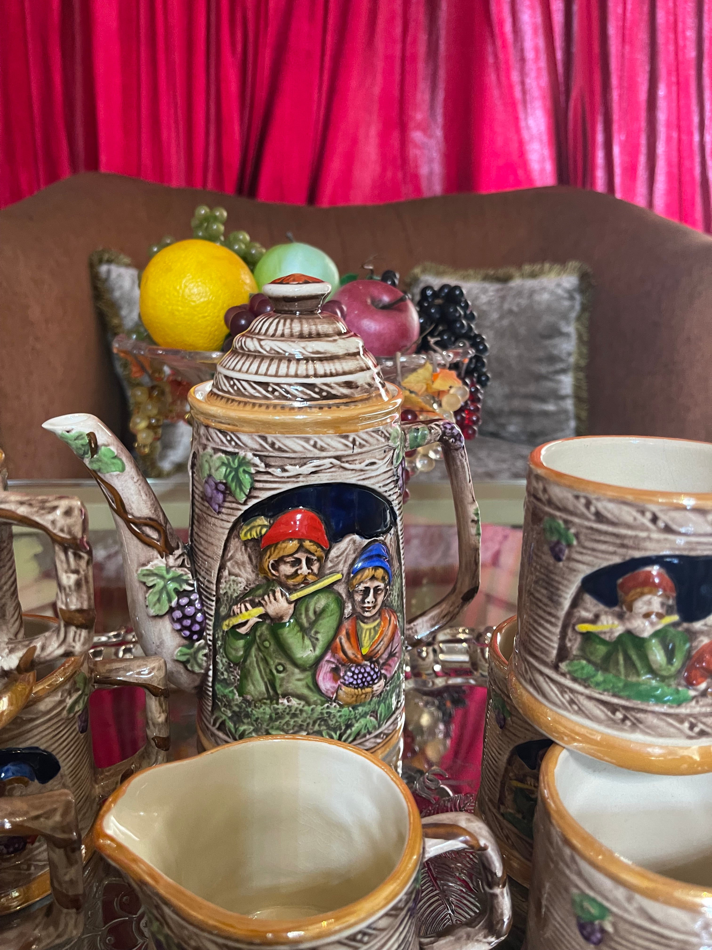 Valentino Tea Set 3-D 2 sided design, with cake and appetiser plates