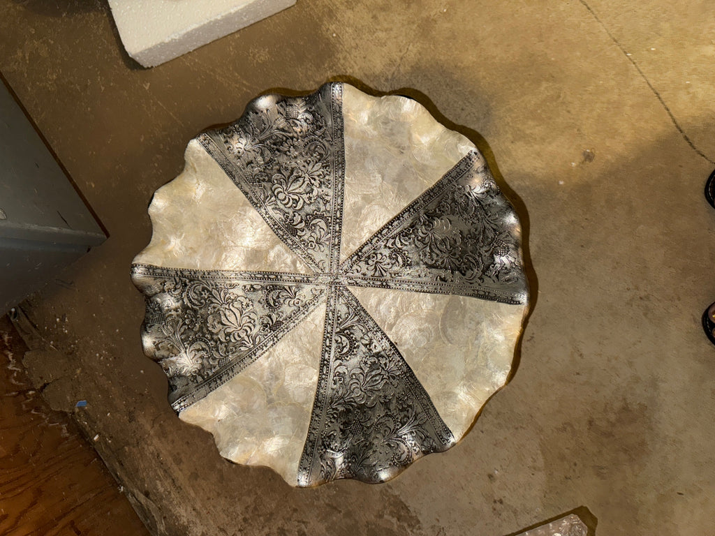 Silver gray bowl mother of pearl