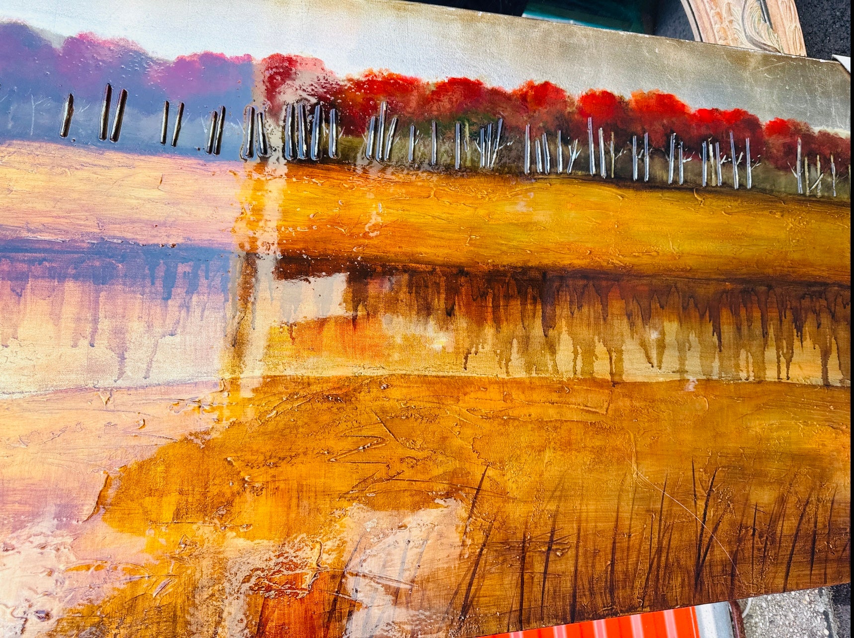 Large oil painting nature fall