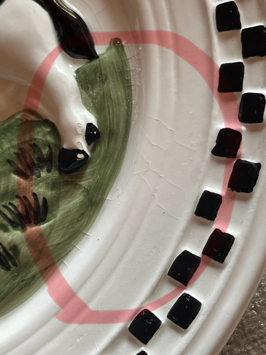 Lillian Vernon Ceramic Farmhouse Plate, Vintage 1990's