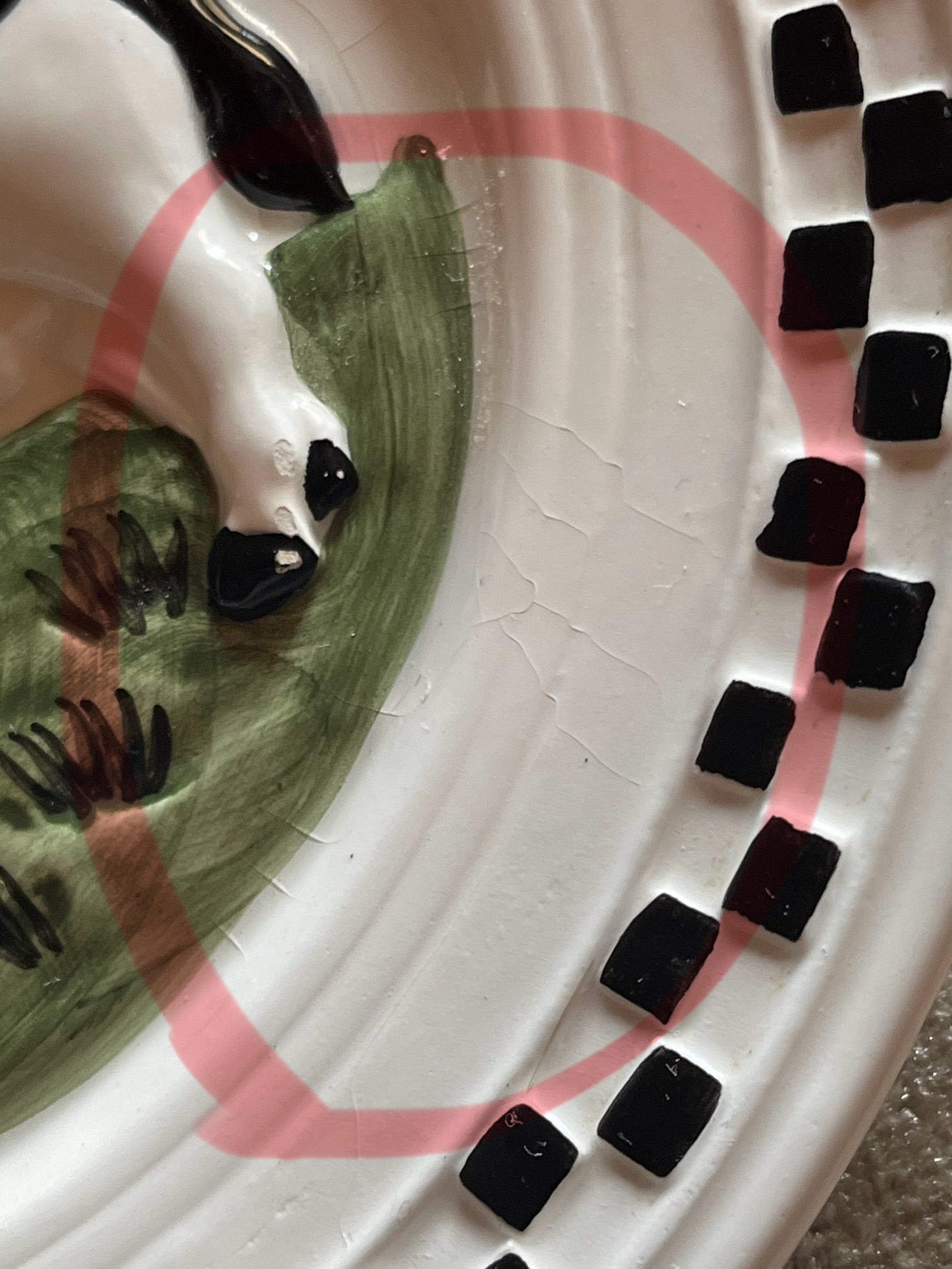 Lillian Vernon Ceramic Farmhouse Plate, Vintage 1990's