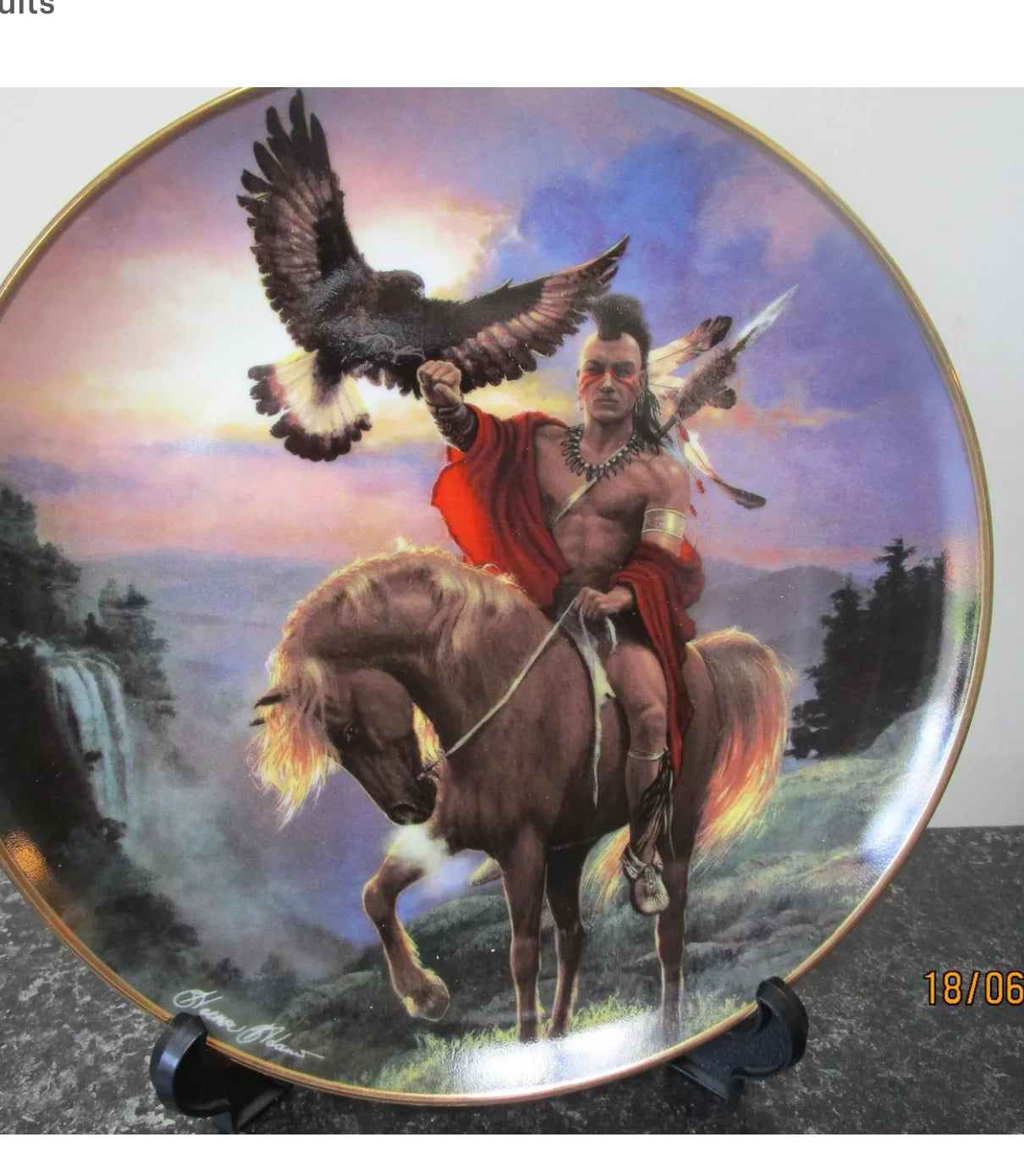 native American plate, 'spirit of the east wind' Franklin mint