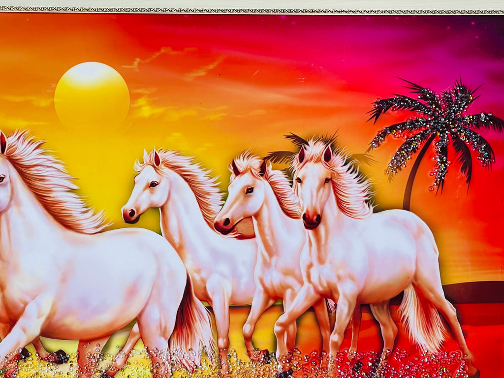 7 horses Running 51”x27”