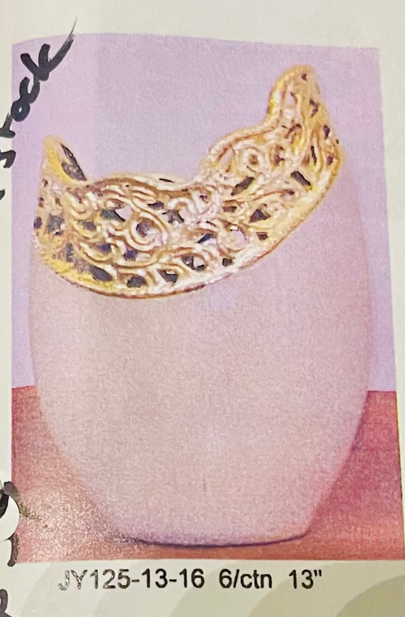 Sandstone with Gold trimming Decorative Vase