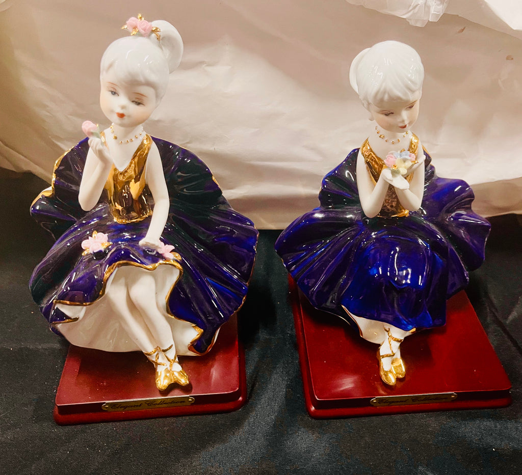 Pair of girl Ballet, dancing porcelain figures