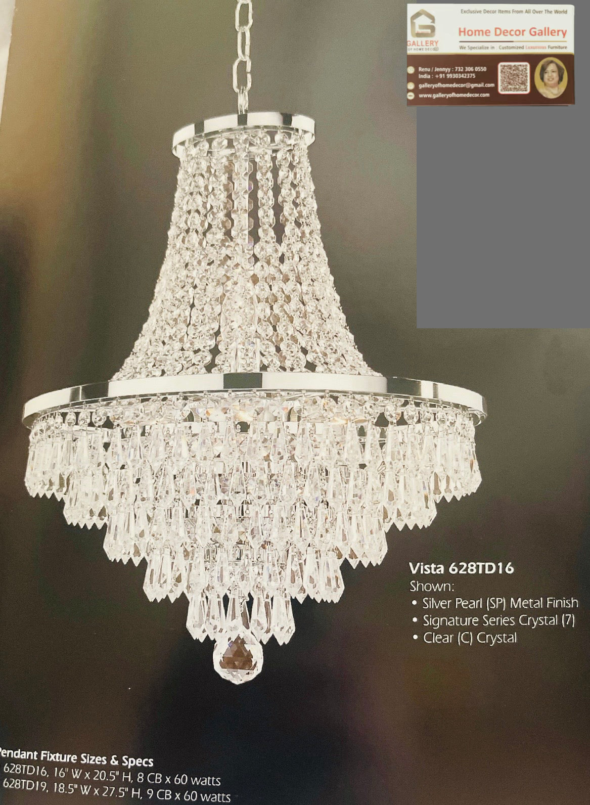 VISTA SIGNATURE SERIES CRYSTALS CHANDELIER