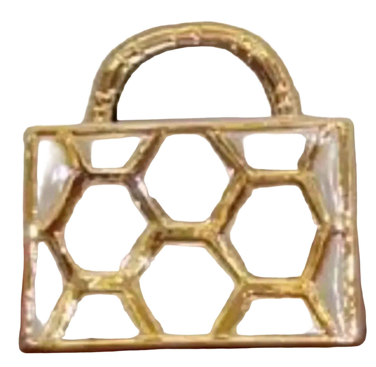 Ceramic gold handbag flower vase 3D pattern