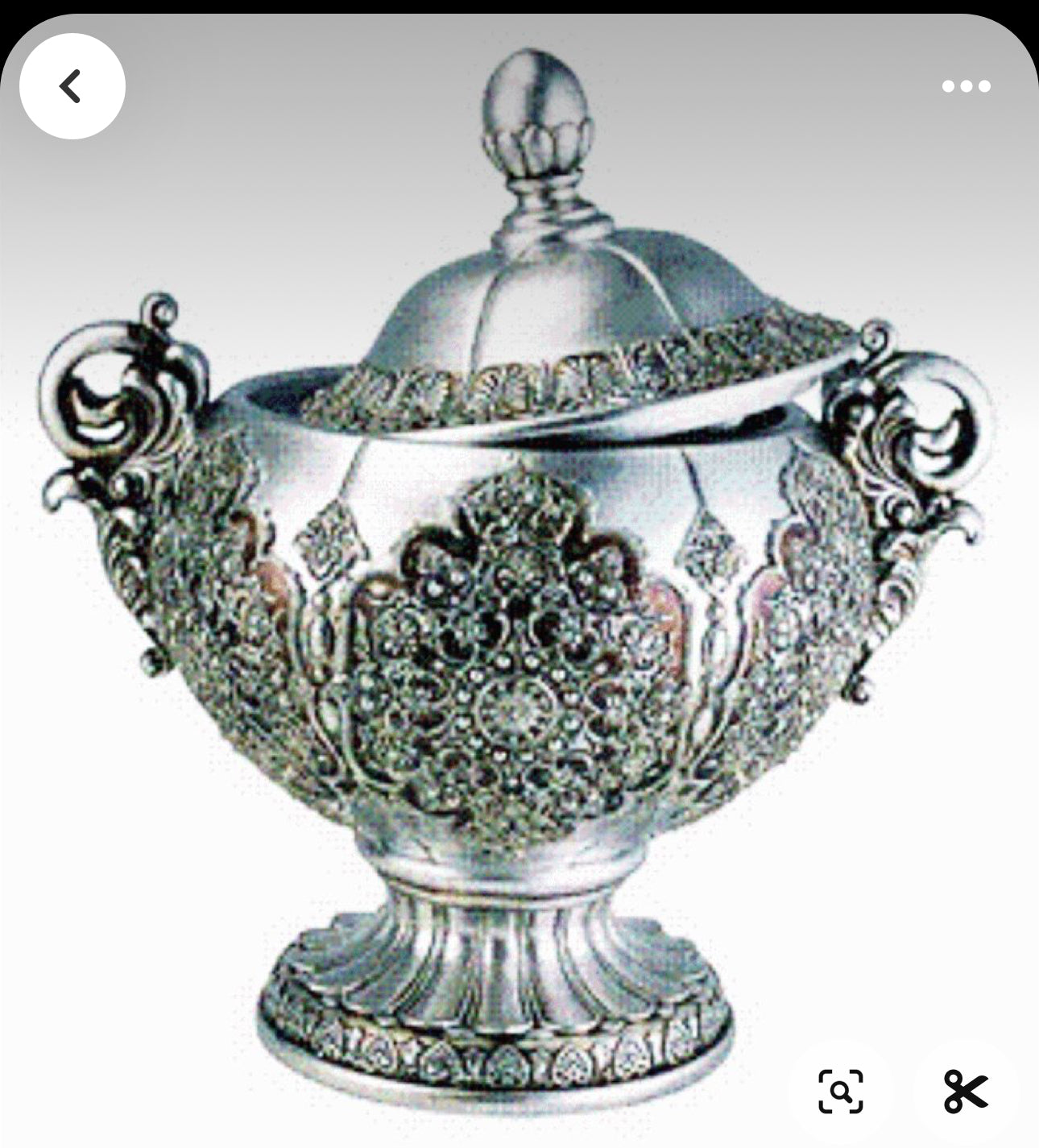 Silver Persian Resin Decorative Box with Lid