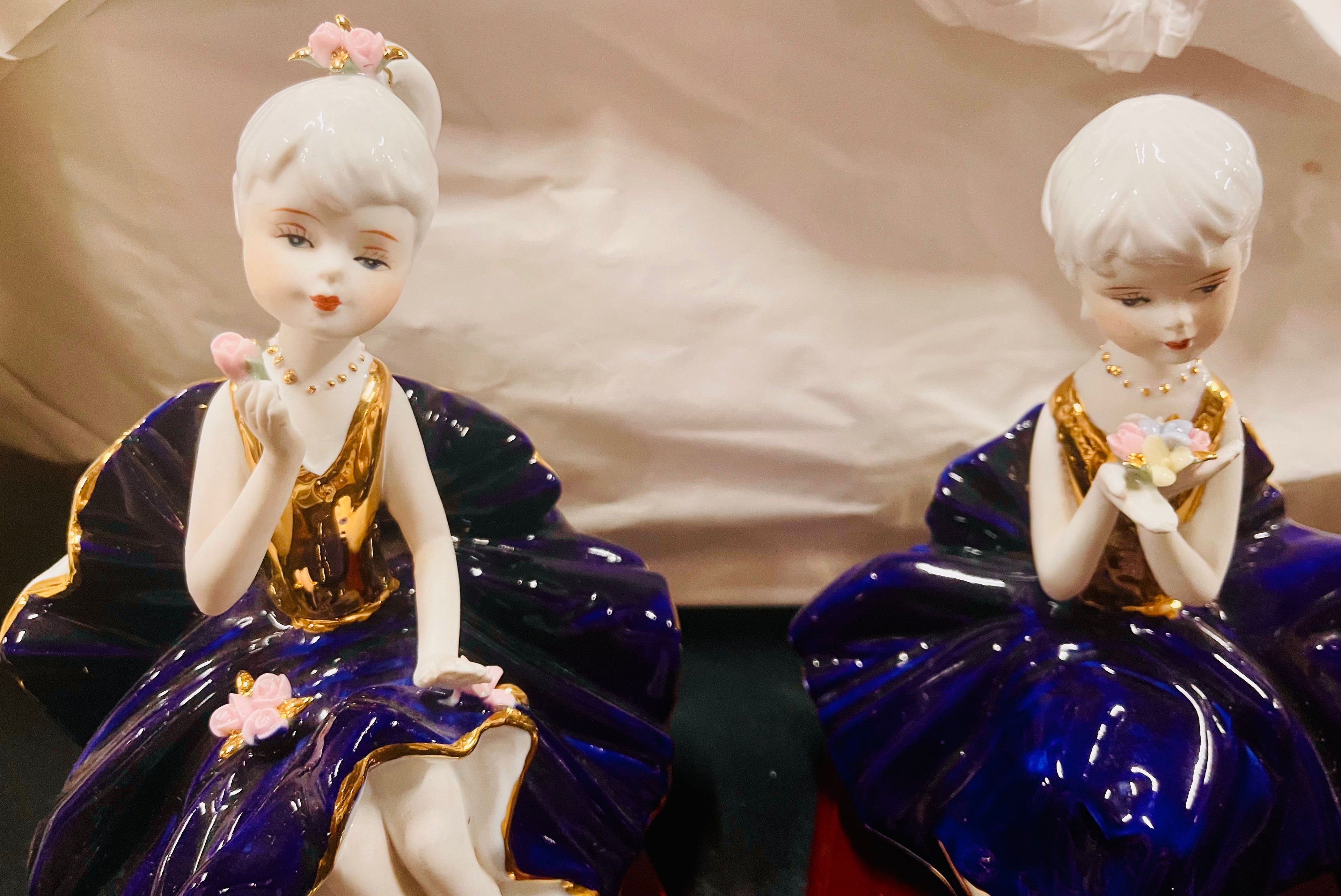 Pair of girl Ballet, dancing porcelain figures
