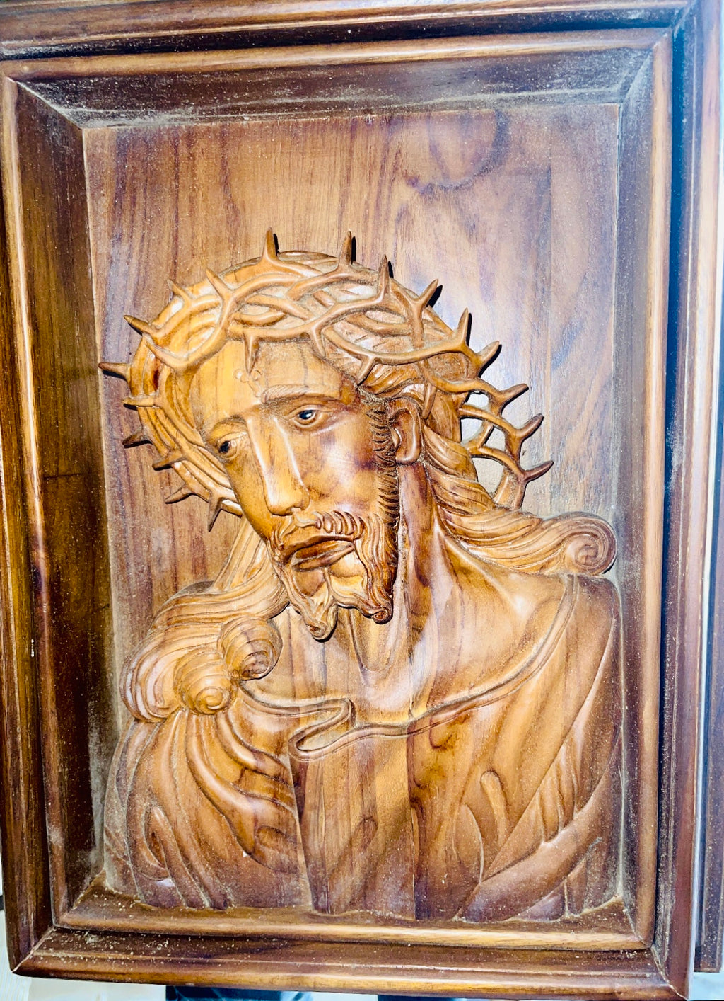 Jesus Christ Hand caveat wooden sculpture 