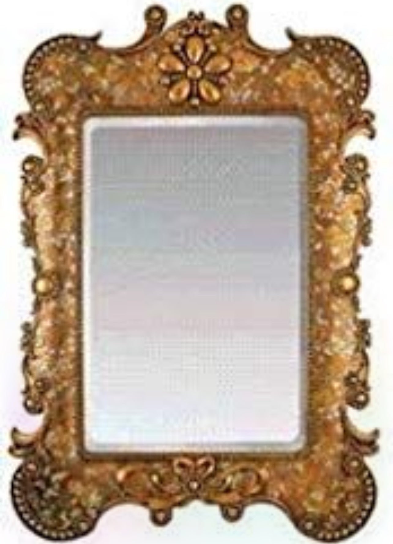 Victorian Rose Gold with Colorful flowers painted set of 7pc