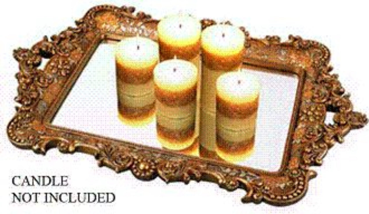 Victorian Rose Gold with Colorful flowers painted set of 7pc