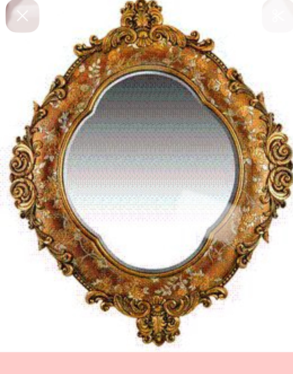 Victorian Rose Gold with Colorful flowers painted set of 7pc